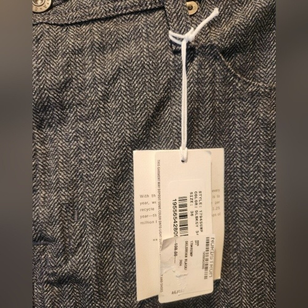 AG Adriano Goldschmied Everett Slim Straight Herringbone Pant W36 L34 NWT - Picture 2 of 11